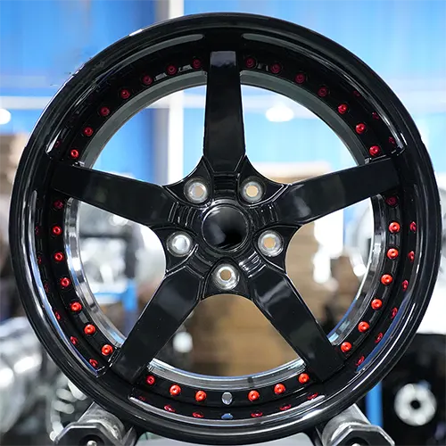Workshop view of Chevrolet Camaro deep concave two-piece wheel
