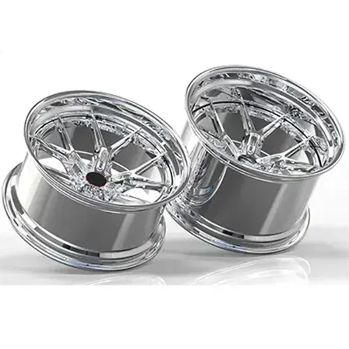 19-inch Audi S5 full chrome two-piece forged wheels in angled view