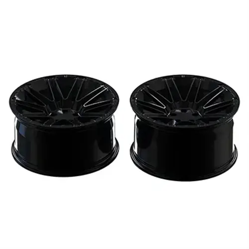 Rear barrel view of Nissan R35 GTR satin black forged monoblock wheels