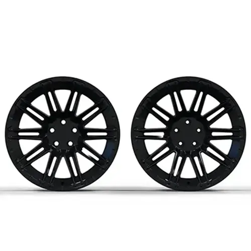 Front face view of Nissan R35 GTR multi spoke forged wheel pair