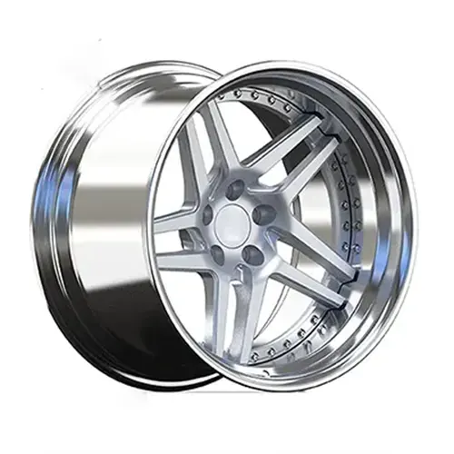 Volvo C30 T5 forged wheel showing wide polished outer barrel
