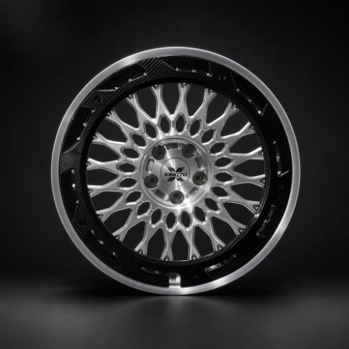BMW X5 M brushed mesh wheel with 3K carbon fiber decorative ring