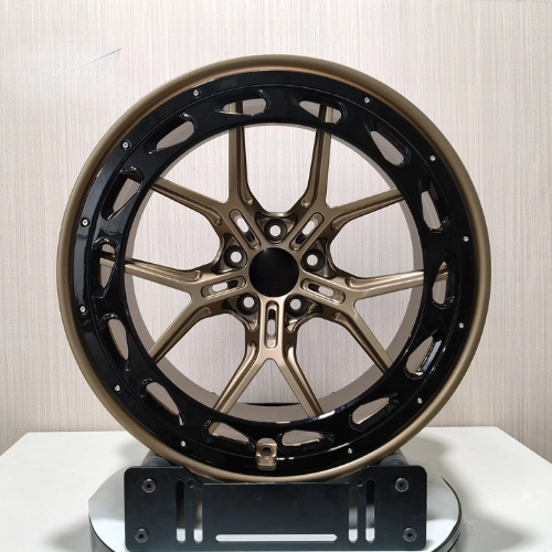 Shelby GT350 bronze multi-spoke wheel with black bolt-on perimeter ring