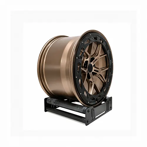Shelby GT350 forged wheel with matte bronze face and gloss black outer ring