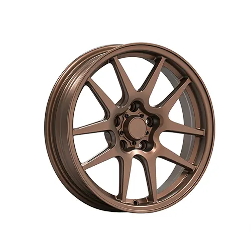 Camaro drag racing skinny wheels with matte khaki bronze ten-spoke forged design