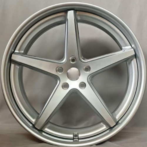 Front view of Jeep Grand Cherokee forged wheel with five broad spokes and machined channels