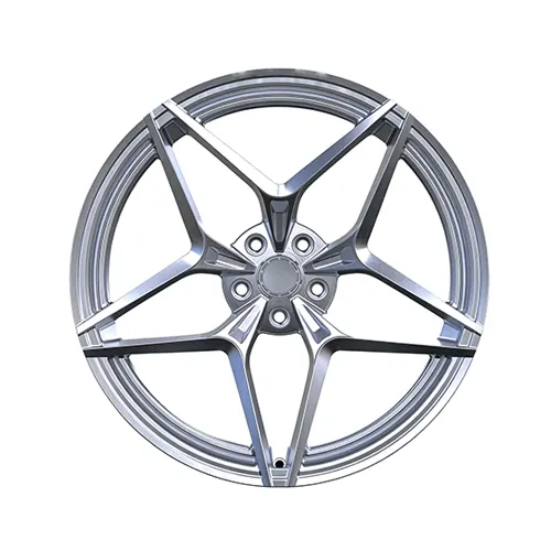 Audi RS6 C7 21 inch forged wheels with raw brushed aluminum split five-spoke design