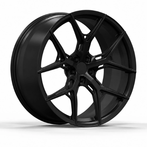 22×10.5 matte black forged monoblock wheel showing deep barrel and recessed center