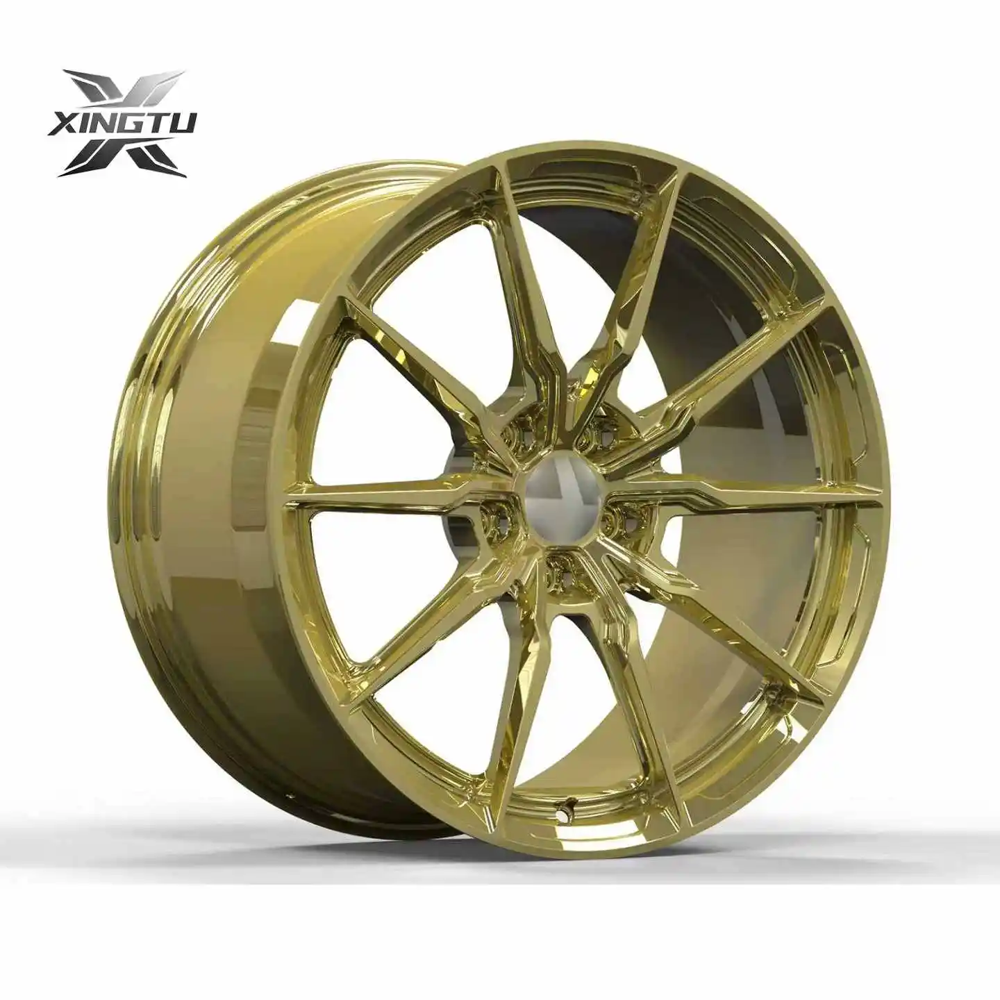 BMW 430i 18 inch forged wheels in gloss platinum gold split-spoke design
