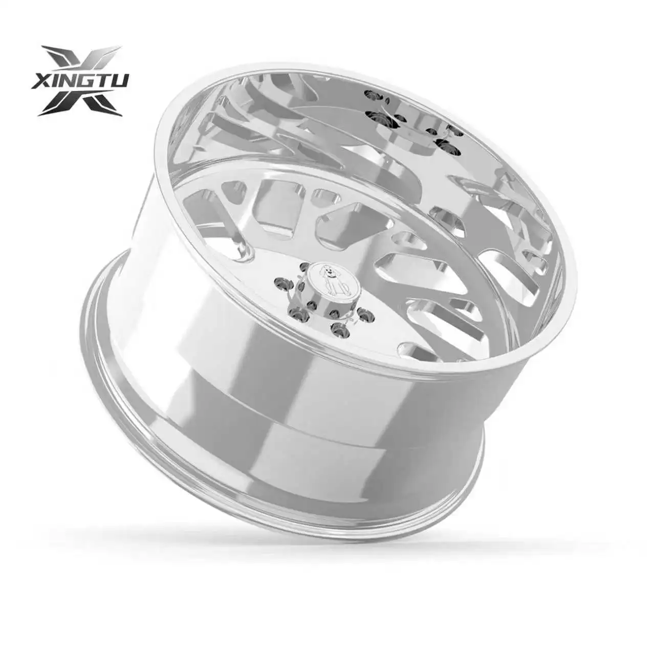 Angled view of 26x14 forged monoblock wheel showing its deep polished outer lip