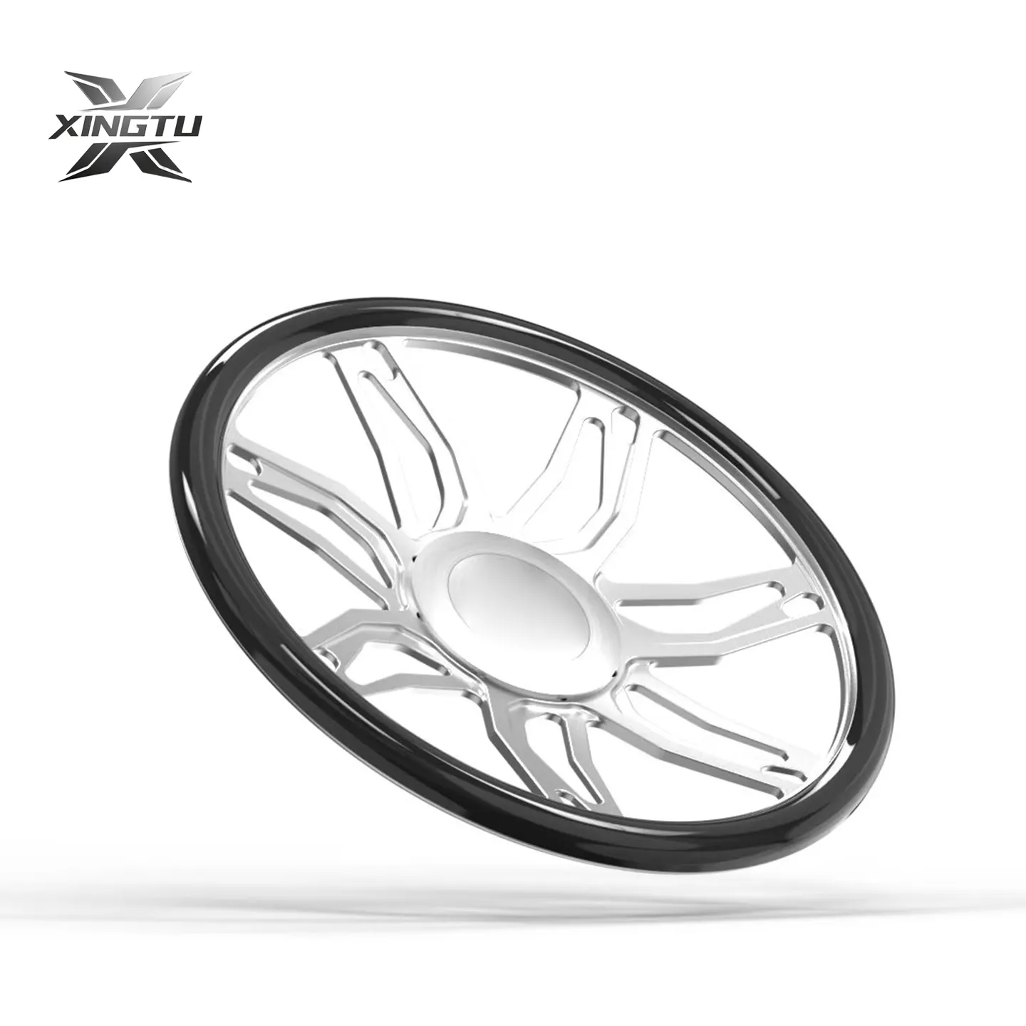 Side angle of brushed silver forged wheel showing outer lip depth and spoke contours